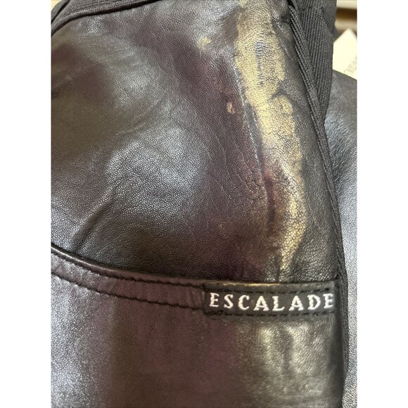 New Escalade Paris Womens High Rise Black Leather/Fabric Pants XL Elastic Waist - Picture 10 of 10